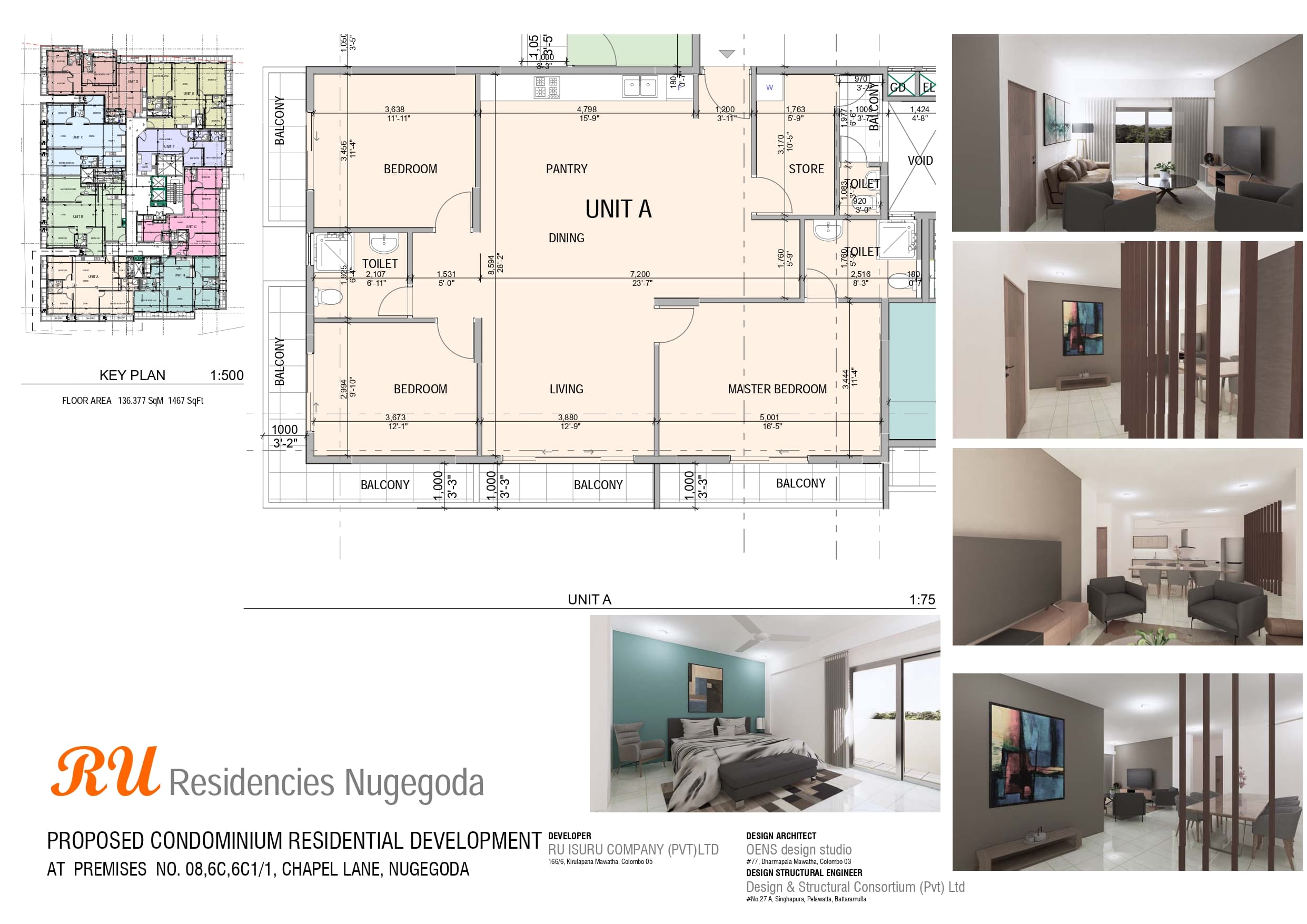 Type A floor plan - 1,460 sq. ft.